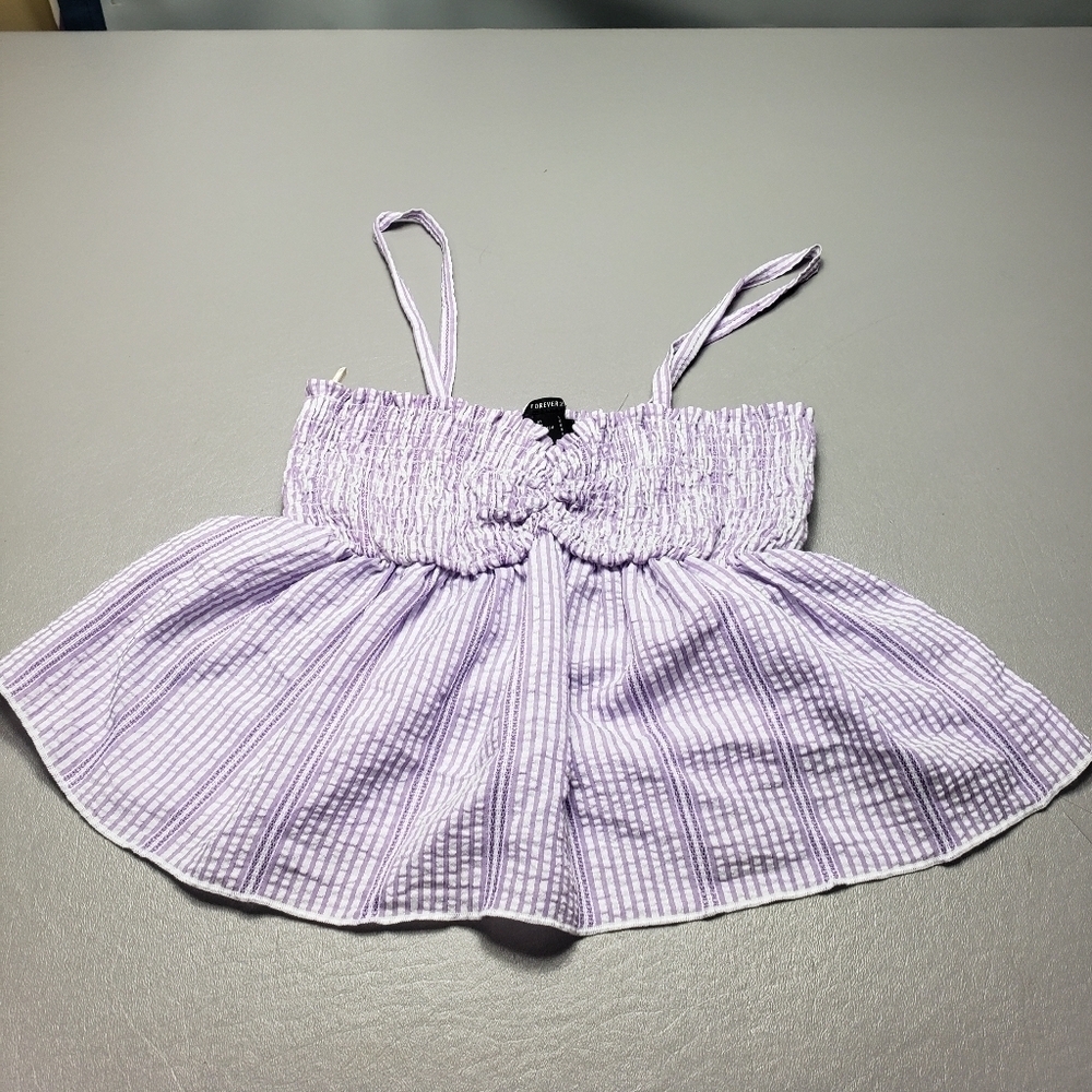 forever 21 light purple lavender crop tank top women's size large